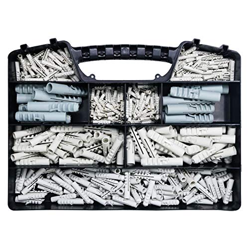T.K.Excellent Plastic Drywall Ribbed Anchors Solid Materials Drywall Anchor Assortment Kit,405 Pcs - Thumbnail 4