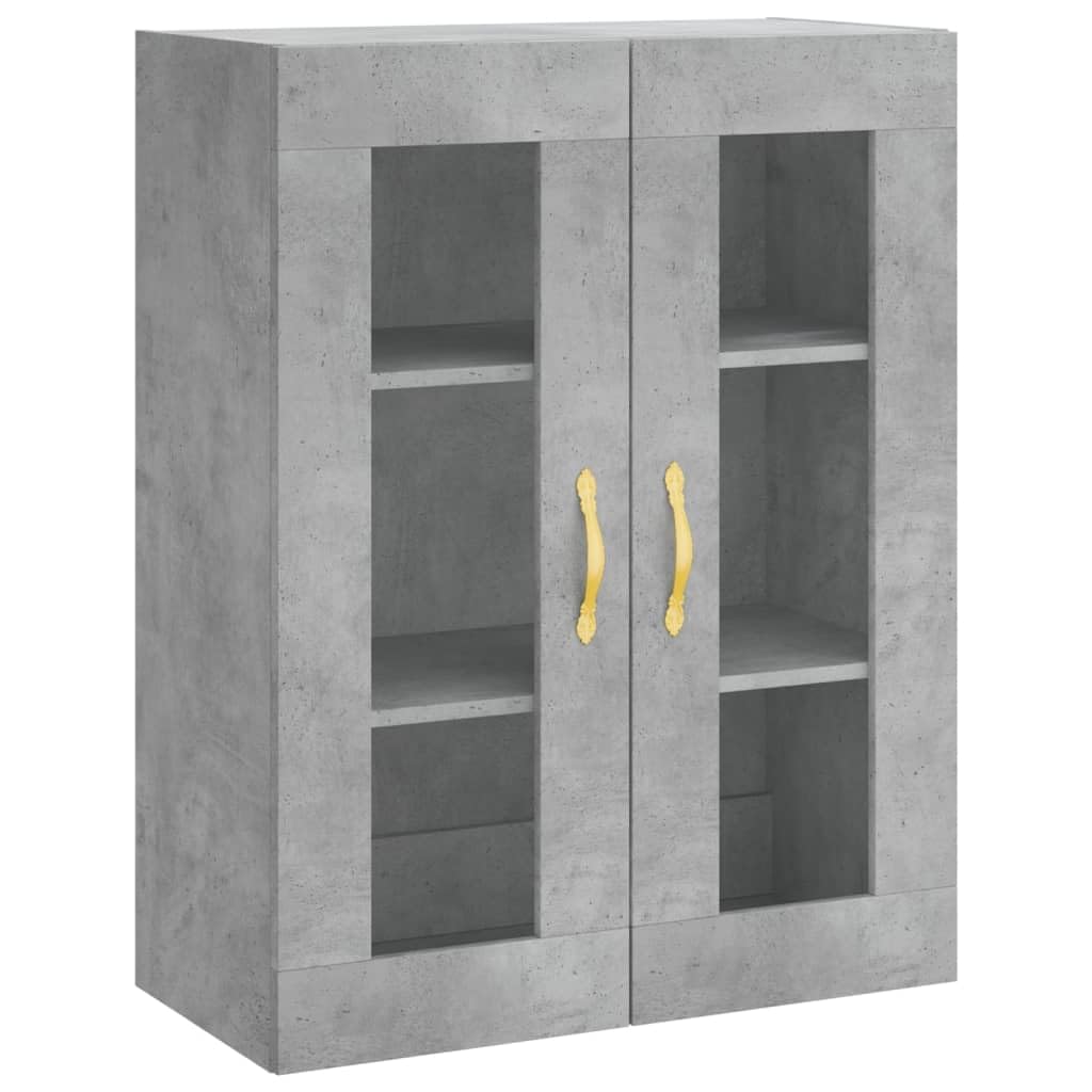 Meuble haut gris béton 69,5 x 34 x 180 cm Armoire en bois