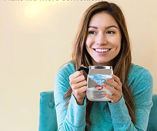 Mengshen Self Stirring Mug Tazas Coffee Cup - Travel Cup for Milk/Tea/Hot Chocolate/Cocoa Protein 400ml, A006M Black - Imagen 6