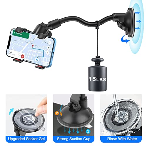 Car Phone Holder Mount Cell Phone Stand Windshield Dashboard Car Mount 360 Rotation For Iphone 14 13 12 11 Pro Max Xs X Xr 8 Se/Samsung Galaxy S20+Ultra S10 Note 10 Plus Mobile Android Smartphones #TOP2