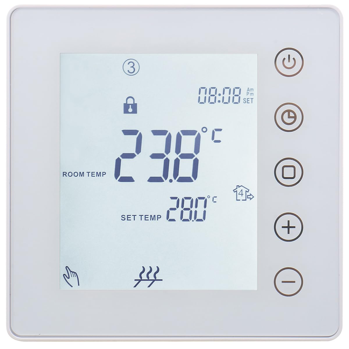 Wengart 24V WiFi Termostato de Ambiente de calefacción WG201,3A 2.4GHz Tuya App programable en 7 días, Teclas táctiles, retroiluminación, para Sistemas de Calentamiento de Agua