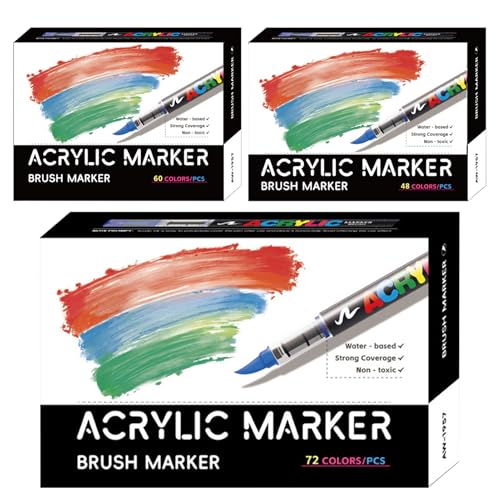 Acrylic Paint Markers Possca Colour Markers Pack of 12 Soft Plaster Tip, Waterproof and Fade-resistant Multiple Craft Pens for Ceramic, Stone, Stone, Canvas, Fabric and Wood