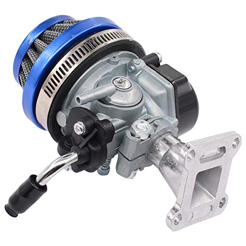 none brand Tuning-Vergaser mit Luftfilter für 2-Takt 47cc 49cc Mini Pocket Bike ATV Group Motorrad, Blau