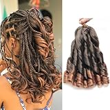 French Curl Braiding Hair 12Inch 8Packs French Curl Crochet Braids Short Curly Crochet Hair Skin-friendly Bouncy Synthetic knotless Braiding Extensions (T30, 12inch)