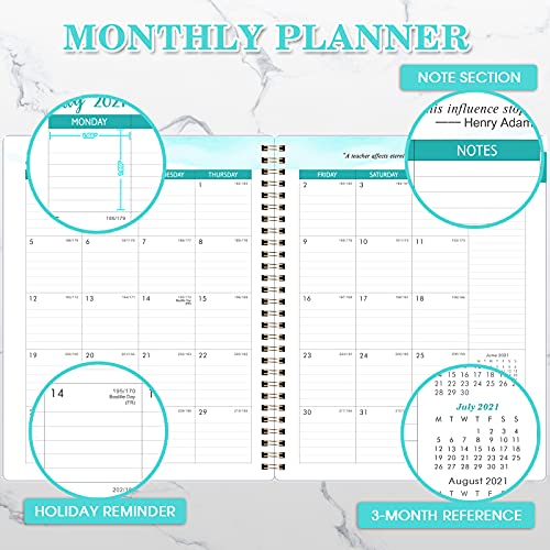 Leraarplanner 2021-2022 - Professionele Academische Lessenplanner van juli. 2021 - juni. 2022, 8" x 10", geweldige lerarengeschenken, klassiek zwart, zacht PP-hoesje - Image 4