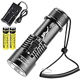 Tauchlampe LED Professionelle 6000 Lumen Unterwasser Taschenlampe Hohe Lumen Tauchlampe 492 Fuß Unterwasser IPX8 Wasserdicht LED Tauchlampe für Unterwasser, Heimgebrauch ( mit Akku und Ladegerät)