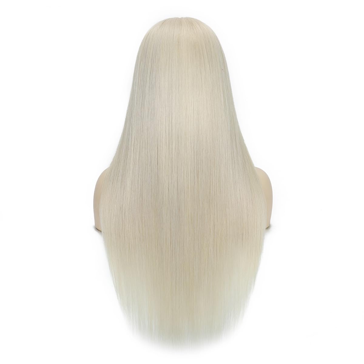 Peruka damska z prawdziwych włosów 60# biały blond Full Lace Wig, ludzkie włosy 100% Remy przezroczysta koronka wstępnie plucked 30 cm