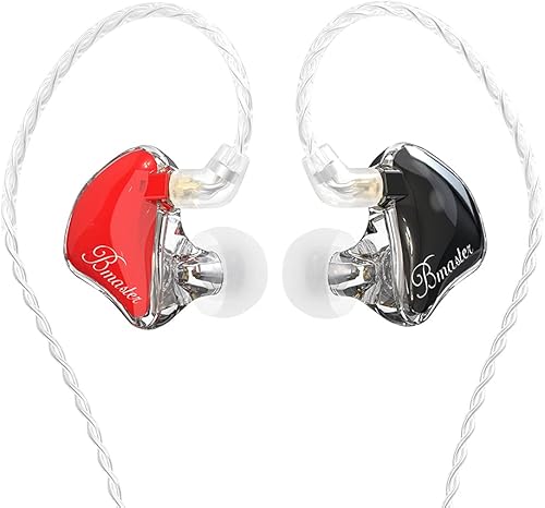 Miniatura 10 de BASN Bmaster - Auriculares intrauditivos de triple controlador con potentes graves profundos, auriculares estéreo HiFi IEM con cables desmontables