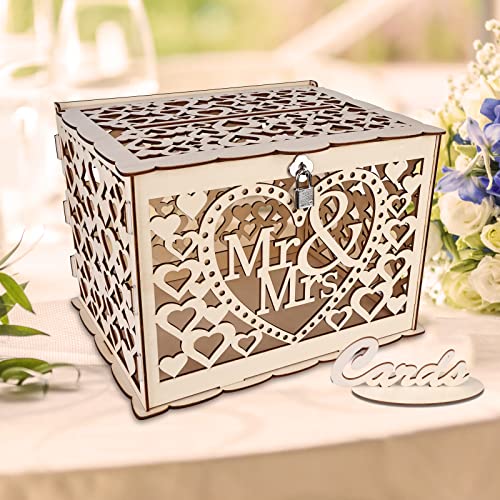 YOYIAG Hochzeit Geschenkkarten Box Holz Hochzeitsbox Kartenbox Hochzeit mit...