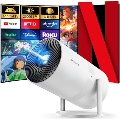 【最新Android TV搭載＆270°回転】OWNKNEW プロジェクター 27000LM 天井投影 1080P WIFI6 自...