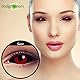 DESIGNLENSES Rot schwarze große farbige Full Sclera Kontaktlinsen mit 22mm Durchmesser, 1 Paar (2 Stück) + Aufbewahrungsbehälter Saw