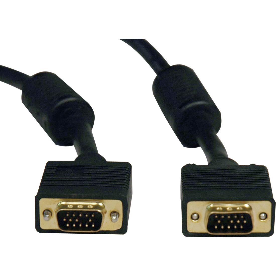 Tripp Lite VGA Coax Monitor Cable, High Resolution Cable with RGB Coax (HD15 M/M), 100-ft. - VGA cables (High Resolution Cable with RGB Coax (HD15 M/M), 100-ft., VGA (D-Sub), VGA (D-Sub), Male, Male, Gold, Black)