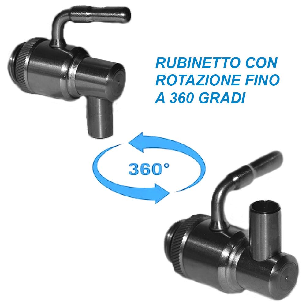 Fusto per olio con rubinetto da 15 litri giara damigiana bidone in acciaio inox 18/10 contenitore vino miele acqua