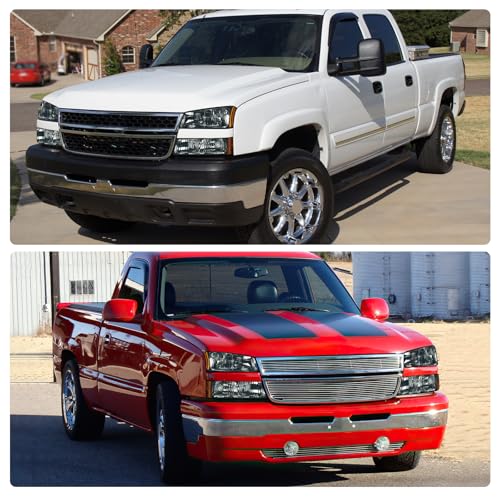 Image of DWVO Headlight Assembly Compatible with 2003-2006 Chevy Silverado Chrome