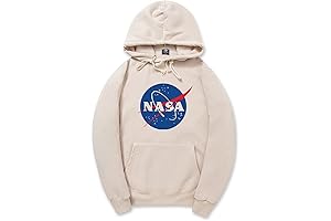 Fashion NASA Logo Print Hoodie Sweatshirt with Pocket
