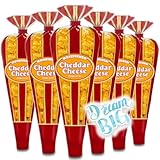 Gourmet Popcorn - LIMITED EDITION 6 Cheddar Cheese Mini Cones - Small Storage Space Friendly & Great Stocking Stuffers! 5.4oz total and Exclusive Inspirational Sticker!