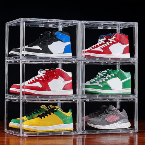 Image of Story@Home Stackable Sneaker Box Transparent - Pack of 1 | Shoe Storage Box for Sneakers Fits Upto Size 13 | Dustproof Sneaker Display Case Organizer | DIY Space-Saving Shoe Organizer - Black