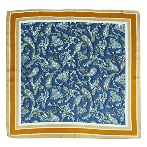 Versatile Shawl Cashew Flower Silk Scarf Large Scarf Silk Feeling Square for Men Women Multifunctional Head Scarf Uni
