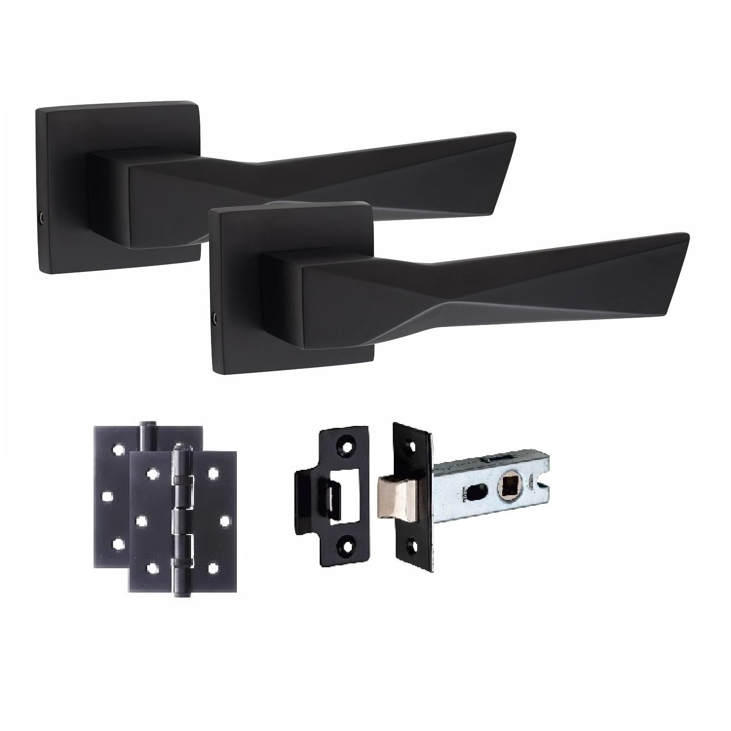 Golden Grace Modern Aura Matt Black Handle Set