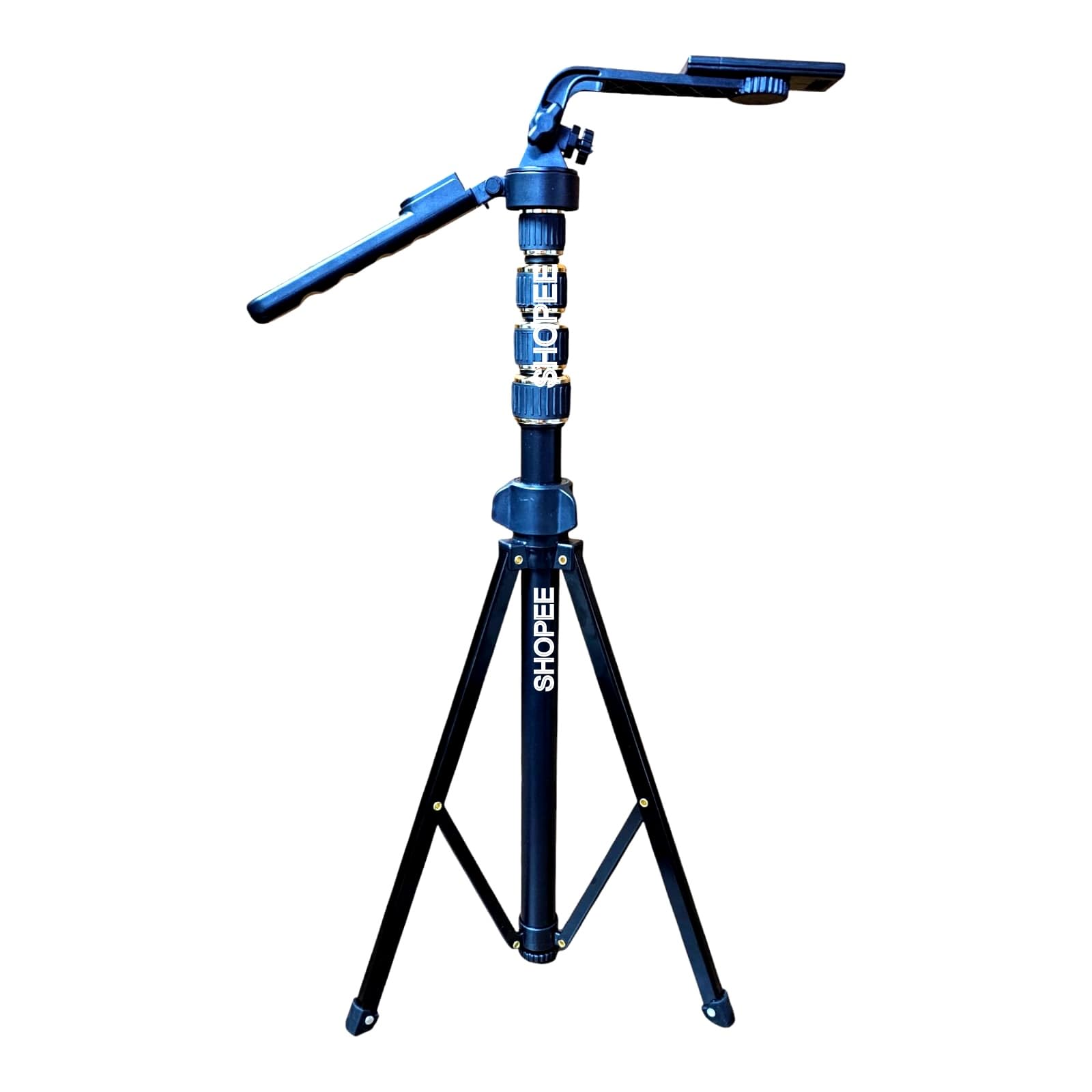 SHOPEE Section 55cm to 195cm Stayble Light Wieght Tripod Stand Inbuilt  Mobile Phone Holder Phone Stand for Ring Lights and Camera Light Stand  Tripod
