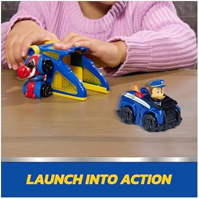 PAW Patrol Chase Pup Squad Launchers with Ryder Vehicle 2-Pack, Kids Toys for Boys and Girls Ages 3 and Up