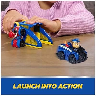 PAW Patrol Chase Pup Squad Launchers with Ryder Vehicle 2-Pack, Kids Toys for Boys and Girls Ages 3 and Up