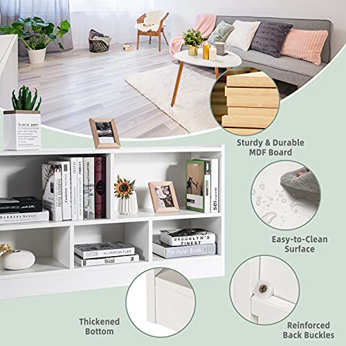 Tangkula Wood Storage Cube Bookcase, 2 Tier 5 Cube Open Shelf Storage Cabinet, Multipurpose Bookshelf, Display Cabinet Shelf For Living Room, Bedroom, Hallway, Kid's Playroom, Reading Nook (White) #TOP7
