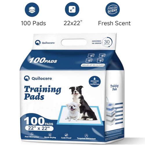 Image of 100 Count 22 inch x 22 inch Disposable Dog Pee Pads | Super Absorbent Leakproof Puppy Pads Quick Drying, Pee Pads for Dogs, Potty Dog Training Pads