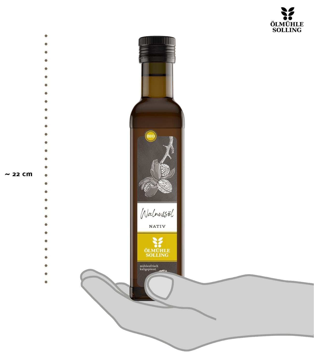 Ölmühle Solling Olej z orzechów włoskich 250 ml - tłoczony na zimno - natywny - BIO