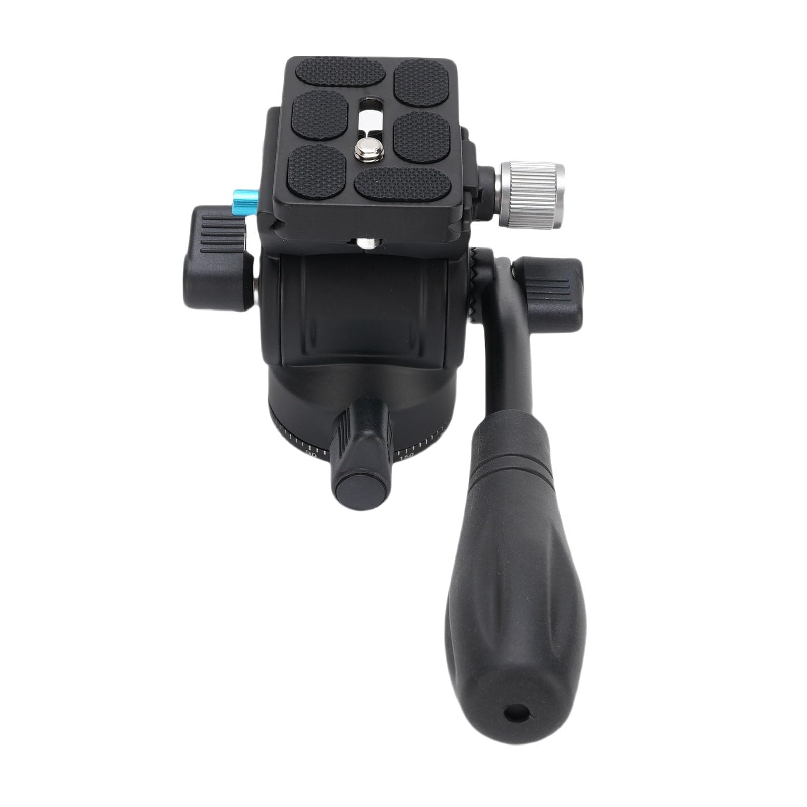 Generic Testa per Treppiede, Testa Panoramica Inclinabile per Treppiede Video in Lega di Alluminio Panoramica a 360 Gradi con Maniglia Regolabile in Acciaio e Foro per Vite Inferiore da 3/8 Pollici
