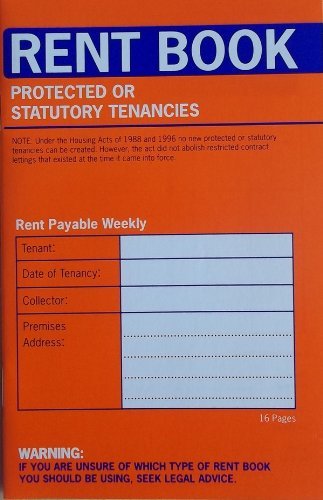 Rent Book Protected Tenancy or Statutory Tenancy Pocket Size 16 Page C235