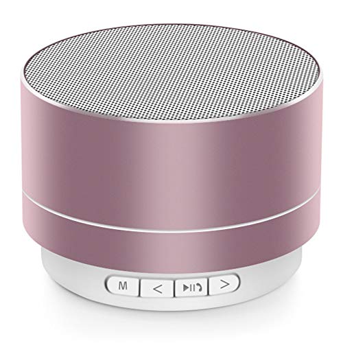 Audio Bluetooth, Haut-Parleur Bluetooth Portable, avec Basse Stéréo 3D, Technologie Anti-Poussière, Étanche Et Sonore, Caisson De Basses À Carte TF avec Lumière Respiratoire, Cyclisme, Voiture,Rose Cover