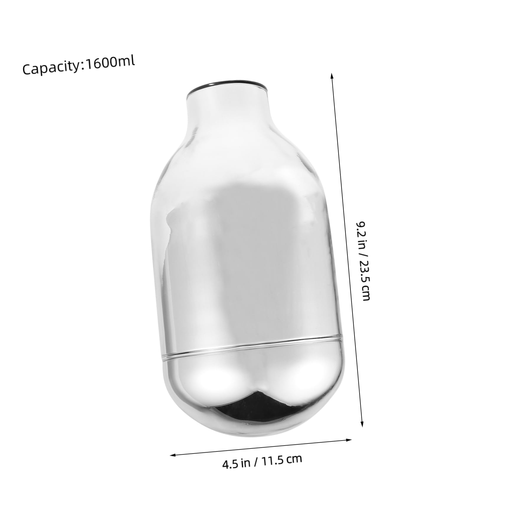 Ciieeo Vakuumisolierte Glaswasserflasche Großes Fassungsvermögen für Heiße und Kalte Getränke Isolierte Wasserflasche mit Kleinem Durchmesser für Zuhause und Büro