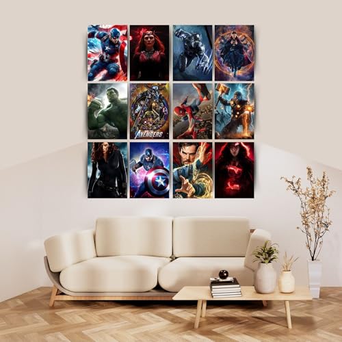 Image of Posters Inc Posters Set of 12 | A4 Size 300 GSM Paper Wall Posters with Glue Dots | Wall Decor for Bedroom, Living Room, Home Decoration Items, Gifts for Men, Boys & Friends