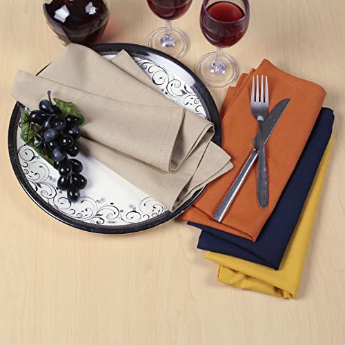 Natural Craft #NC-D.NAP/18-MULTI Multicolor Cloth Napkins Set Of 12 Cotton Linen Fabric Everyday Lunch Dinner Napkin Fall Halloween Holiday Birthday Party Gift thumb #1