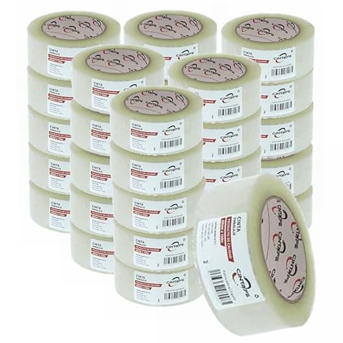 YIJIA Cinta Adhesiva para Cajas y Paquetes - Color Transparente - 4.8X200M 36PC