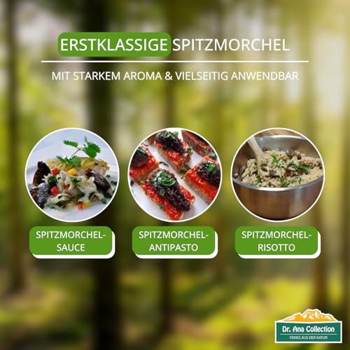Dr. Ana Collection - getrocknete Spitzmorcheln ganze Köpfe (50g) | ohne Zusatzstoffe - 100% naturbelassen | aus europäischer Wildsammlung | Spitzenqualität