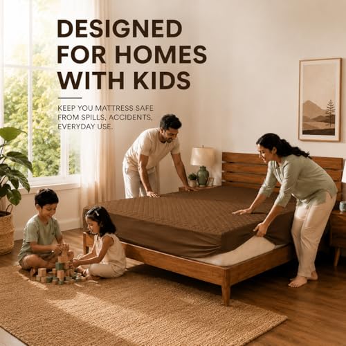 Image of La Verne 100% Waterproof Cotton Quilted Mattress Protector King Size Breathable 78 x 72 Inches | Breathable and Hypoallergenic Ultra Soft Fitted Bed Protector Cover