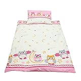 [page_title]-TupTam Kinderbettwäsche Gemustert 2 teilig, Farbe: Eulen 2 Rosa, Größe: 135x100 cm