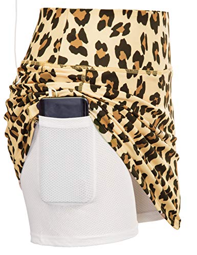 JACK SMITH Women Skirt Athletic Shorts Gym Skorts Sports Tennis Skirt(XL,Leopard Print)