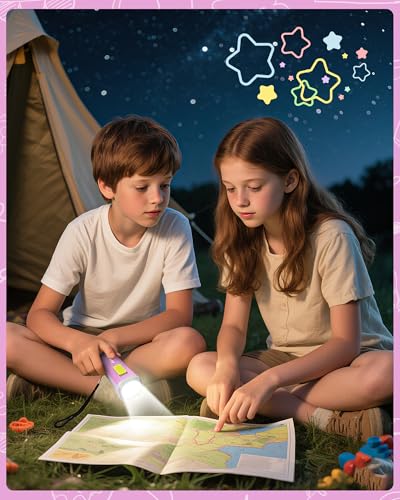 Image of EverBrite Small Flashlight, Mini LED Flashlight, Plastic Torch Use for Emergencies, Camping, Outdoor with Lanyard 3AAA Battery Included, Pink