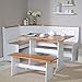 Linon Home Ardmore Nook Set with Pine Accents, White