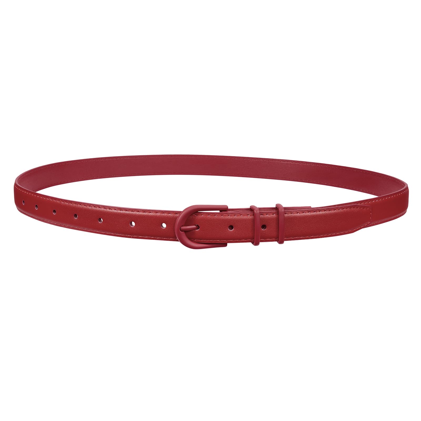 JASGOOD Women Skinny Leather Belt for Jeans Pants Fashion Ladies Thin Belt for Dress with Gold Single Prong Buckle