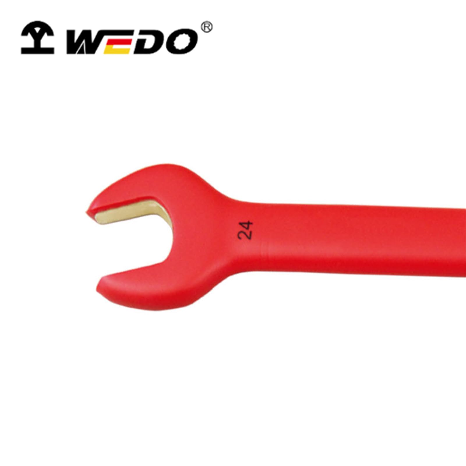 WEDO Pojedynczy klucz płaski, nieiskrzący izolowany prosty uchwyt pojedynczy klucz płaski, rozmiar 30 mm, długość 260 mm, brąz aluminiowy, standard DIN, certyfikat BAM i FM