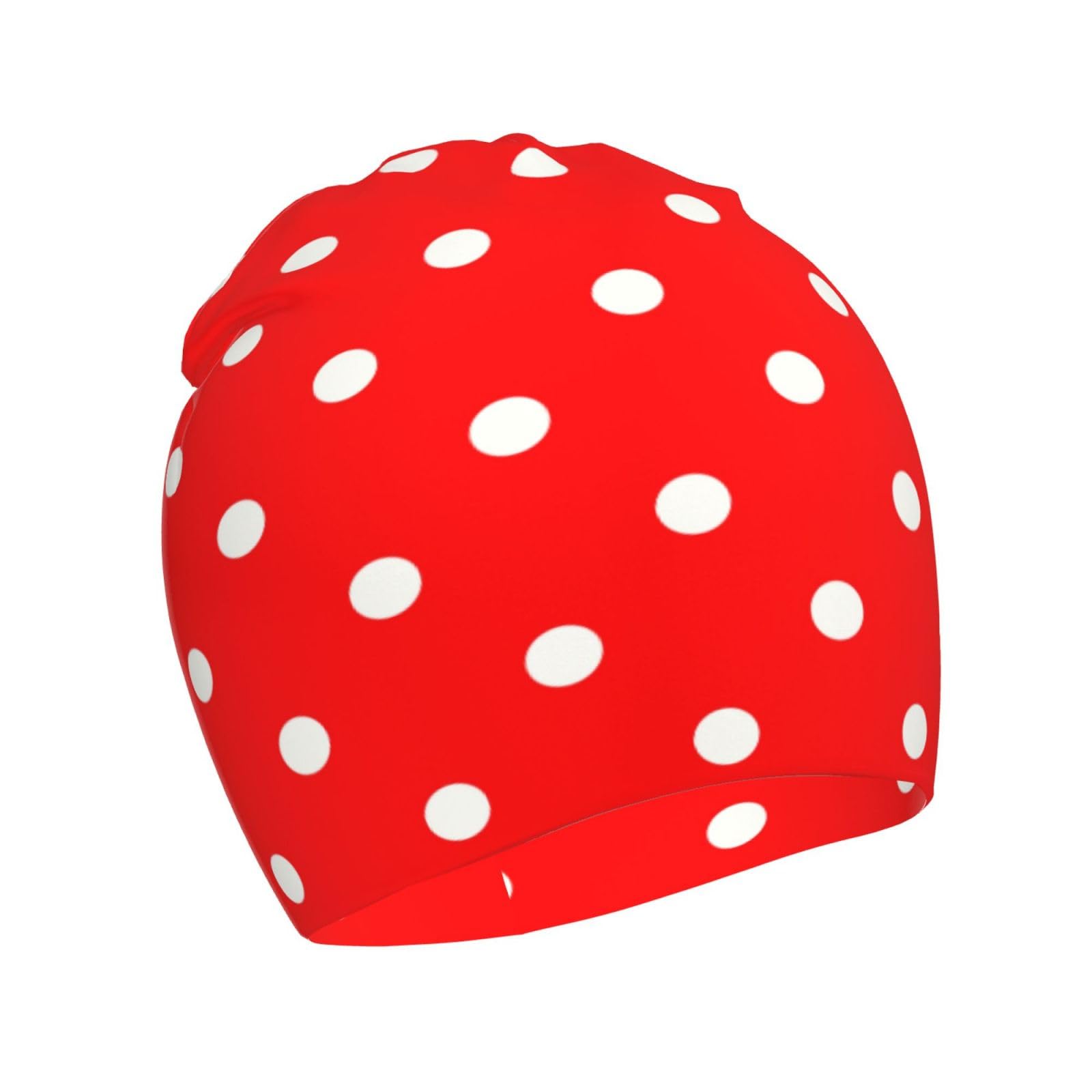 Red and White Polka Dot Kids Beanie Hats Warm Knit Beanie Cap Skull Caps Gifts Decor for Boys Girls