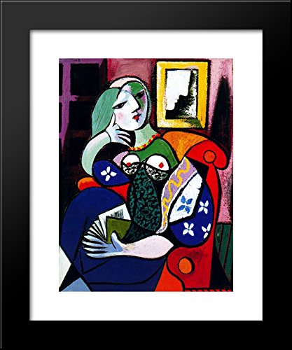 Amazon.com: Woman with Book 20x24 Framed Art Print by Picasso