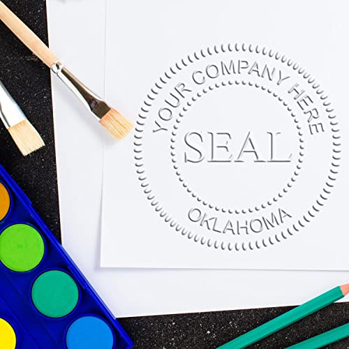 Handheld Oklahoma Corporate Seal Embosser, Company Seal Embossing Stamp for Oklahoma, Size 1-5/8, Seal for LLC, Seal for Corporation