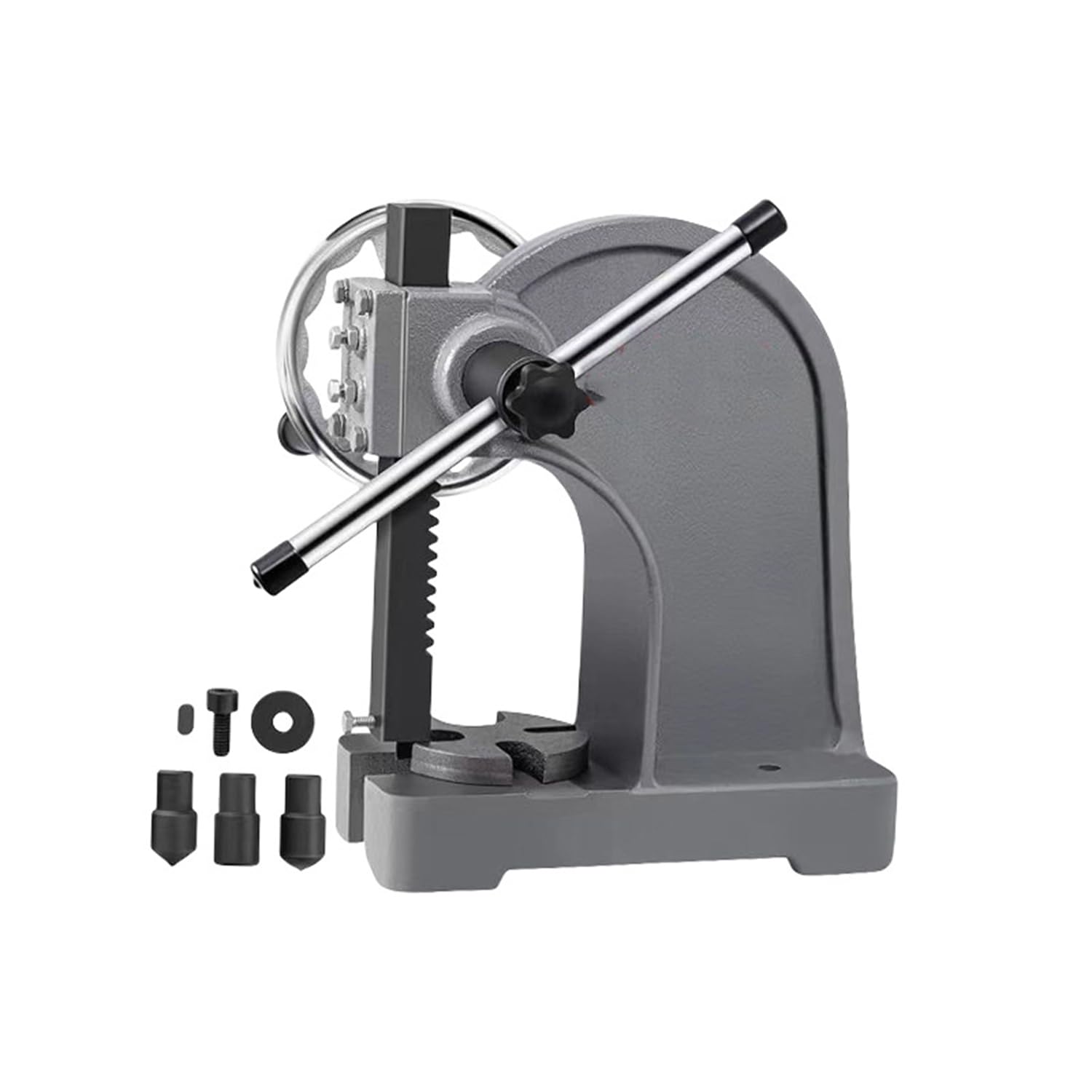 Prensa manual de eje resistente, 1 tonelada con apertura máxima de 135 mm, mesa de trabajo de 120 mm, ideal para estampar, doblar y fácil de usar como herramienta de escritorio