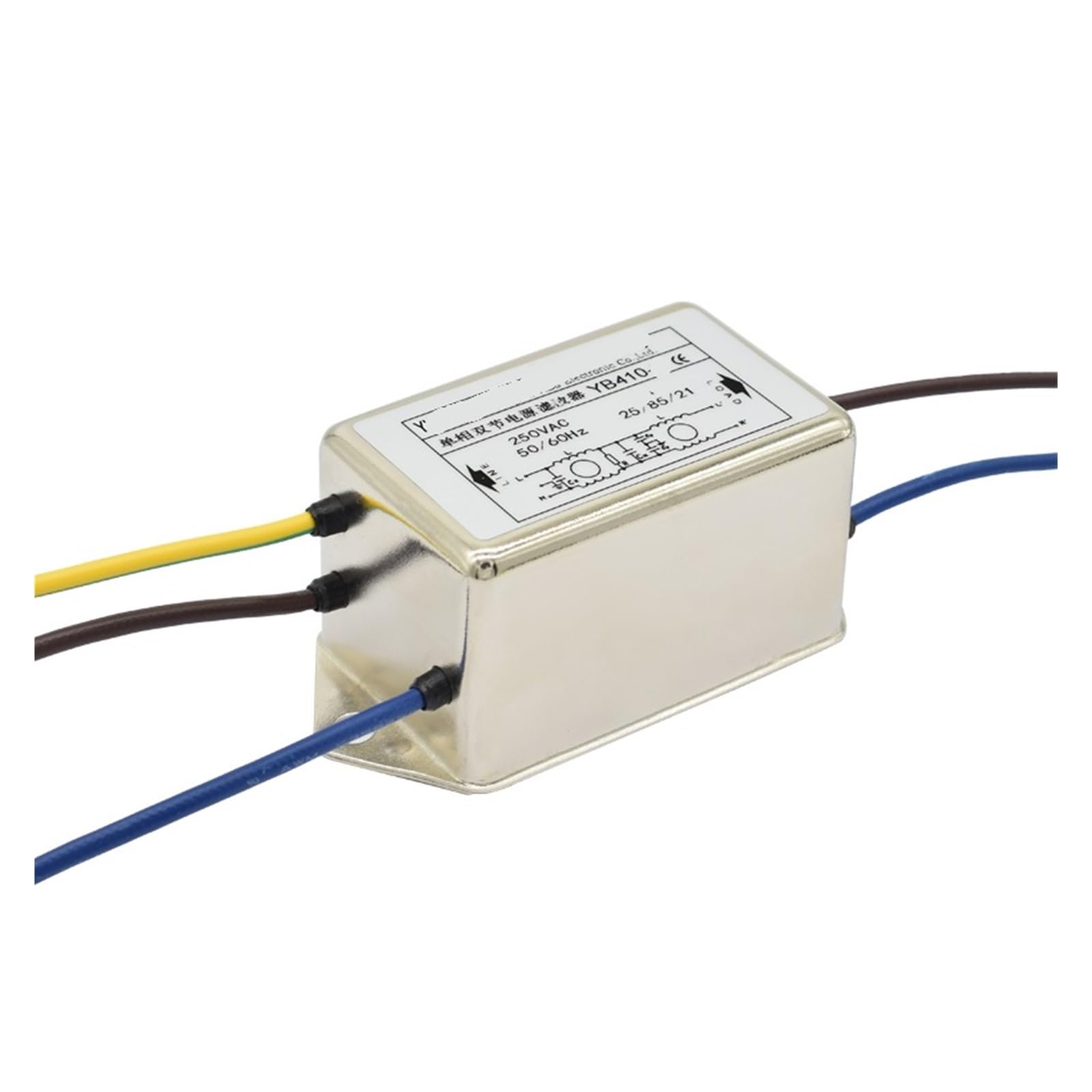 Filtro de potencia monofásico antiinterferencias YB410-1A CA 220V doble cable para red