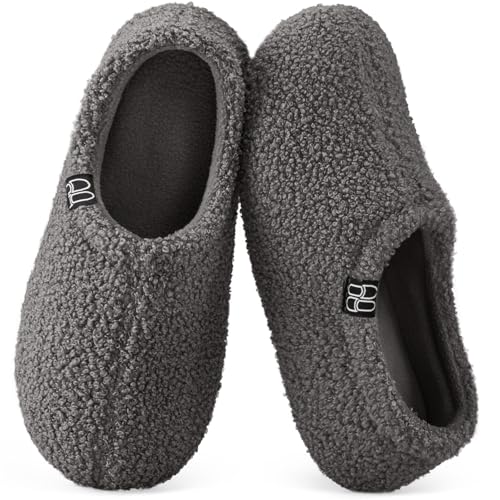 Image of HomeTop Women's Fuzzy Curly Fur Memory Foam Loafer Slippers with Polar Fleece Lining